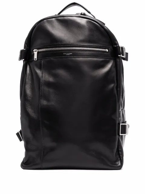 Saint Laurent logo-print polished-finish backpack