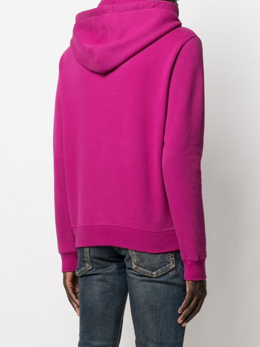 Shop Saint Laurent Logo-print Oversized Hoodie In Pink