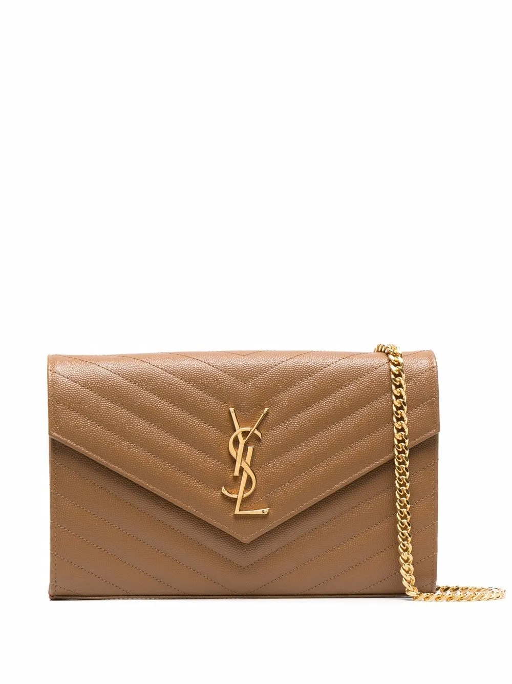 Image 1 of Saint Laurent logo plaque matelassé clutch