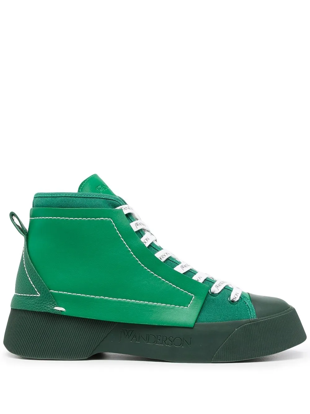 

JW Anderson tenis altos con paneles - Verde