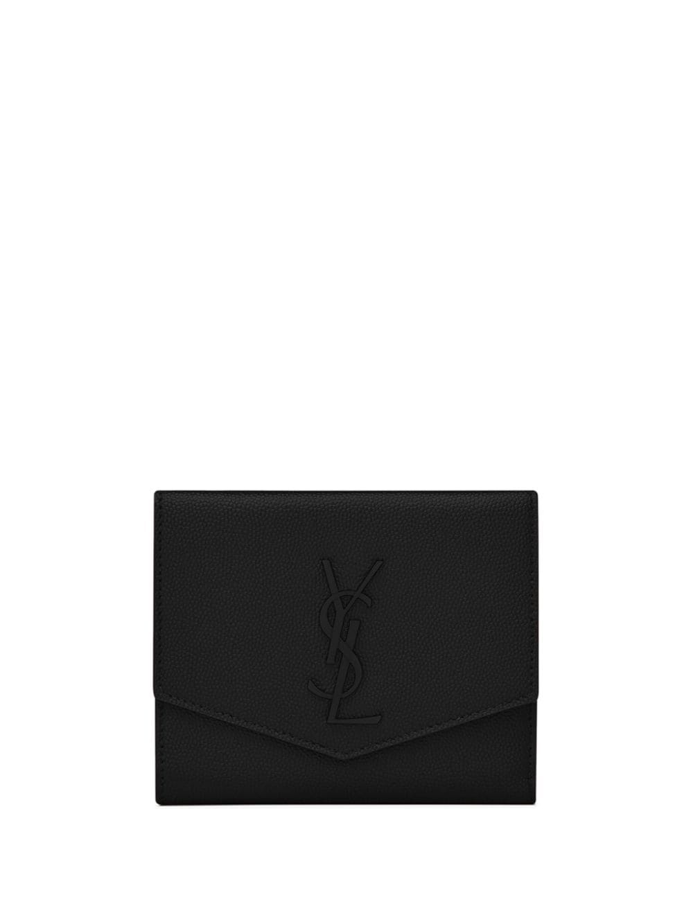 Saint Laurent Portemonnee met geborduurd logo Zwart