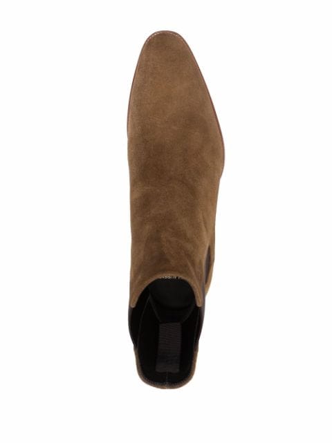 Shop Saint Laurent Wyatt 40mm suede Chelsea boots with Express Delivery ...