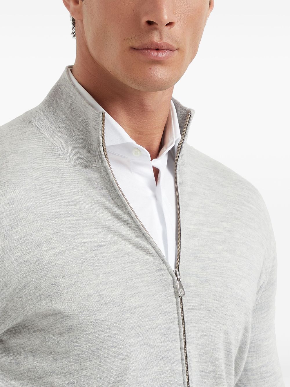 Brunello Cucinelli zip-up cashmere-silk jumper Men