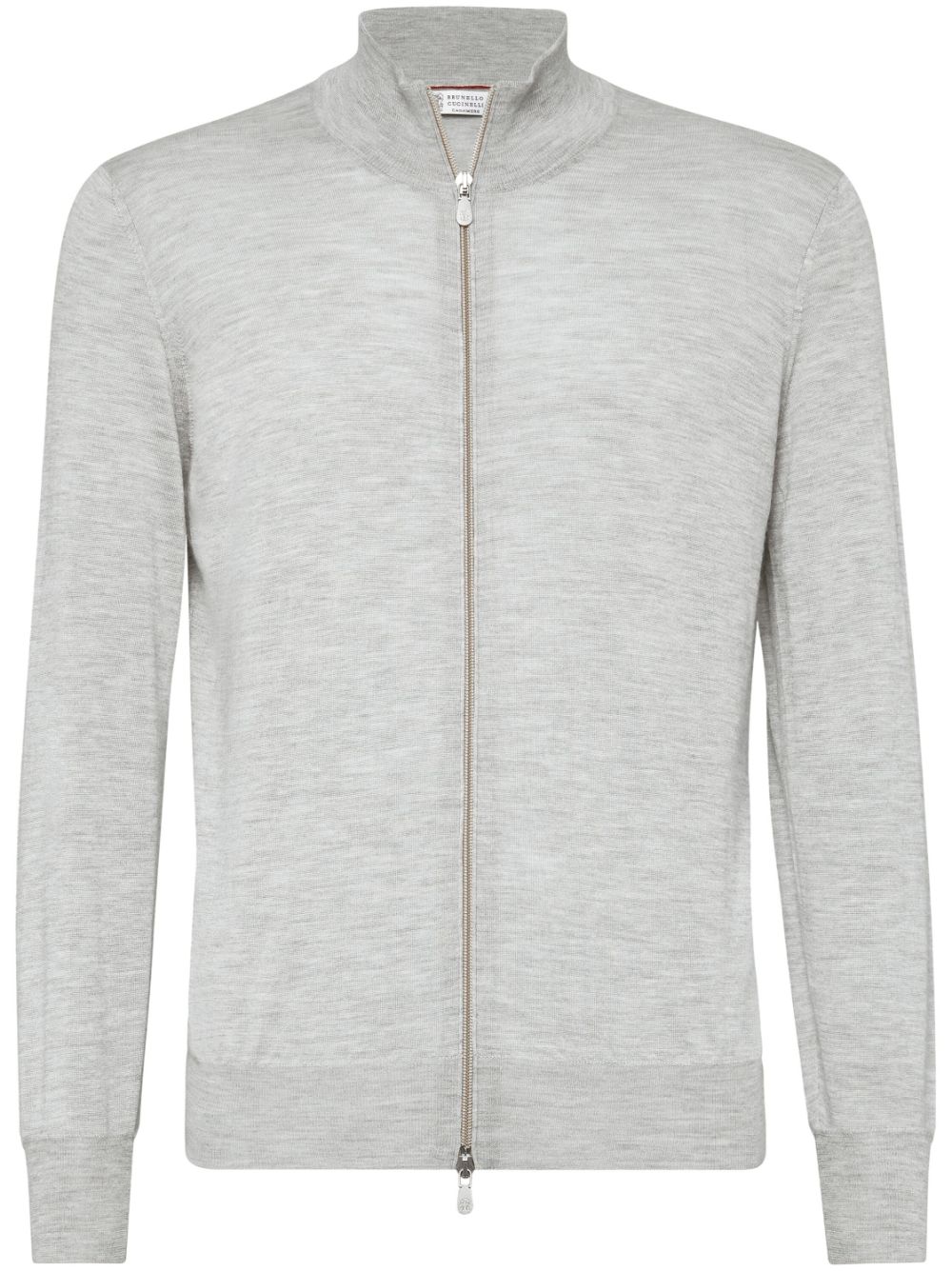 Brunello Cucinelli zip-up cashmere-silk jumper - Grey