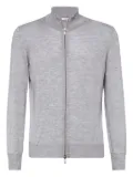 Brunello Cucinelli zip-up cashmere-silk jumper - Grey