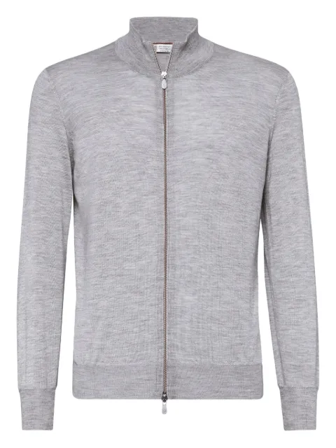 Brunello Cucinelli zip-up cashmere-silk jumper