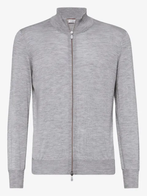 Brunello Cucinelli zip-up cashmere-silk jumper