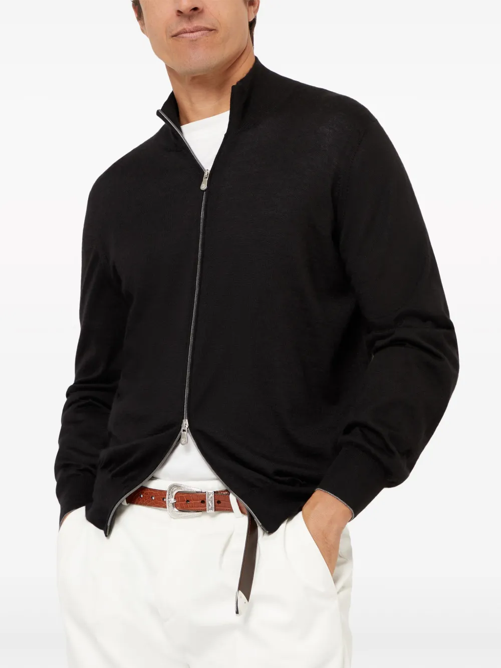 Brunello Cucinelli Lightweight Cardigan In Schwarz