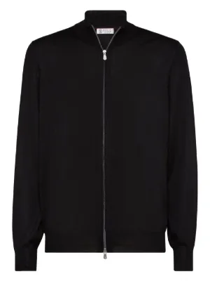 Brunello Cucinelli zip-neck Cashmere Cardigan | Black | FARFETCH ZA