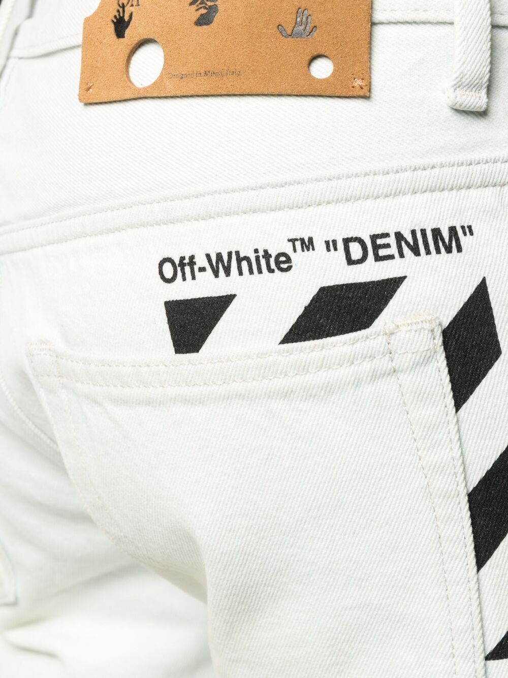 фото Off-white джинсы diag кроя слим