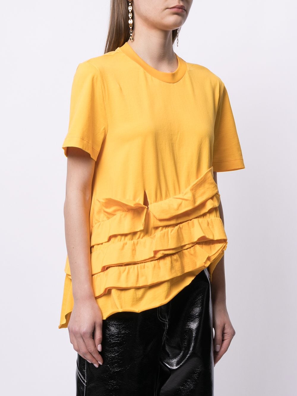 Shop Marques' Almeida Layered Cotton T-shirt In Yellow
