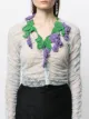 Image 2 of yuhan wang leaf-detail knitted scarf