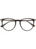 Gucci Eyewear tortoiseshell round-frame glasses - Black