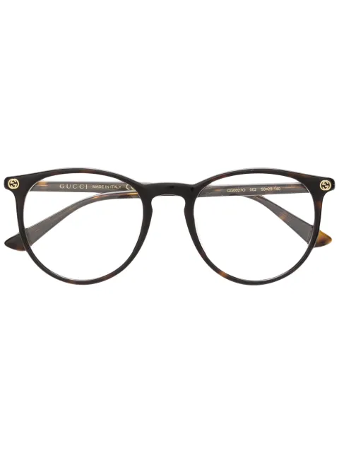 Gucci Eyewear lentes con armazón redonda estilo carey