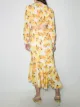 Peony cutout citrus print dress