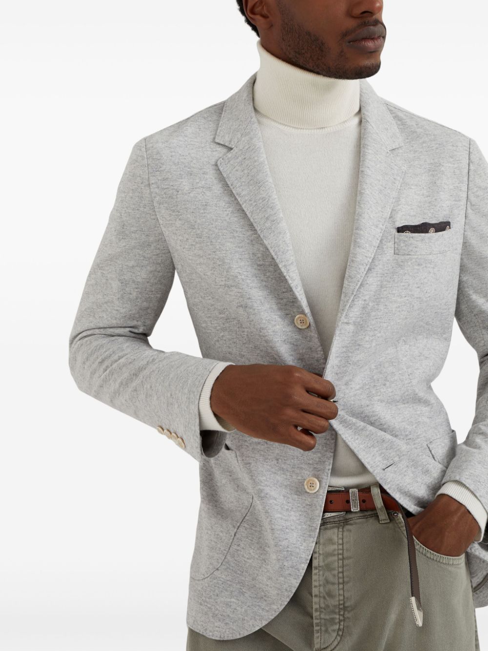 Brunello Cucinelli cashmere single-breasted blazer Men