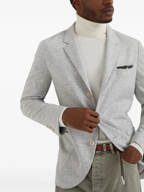 Brunello Cucinelli Cashmere single-breasted Blazer | Grey