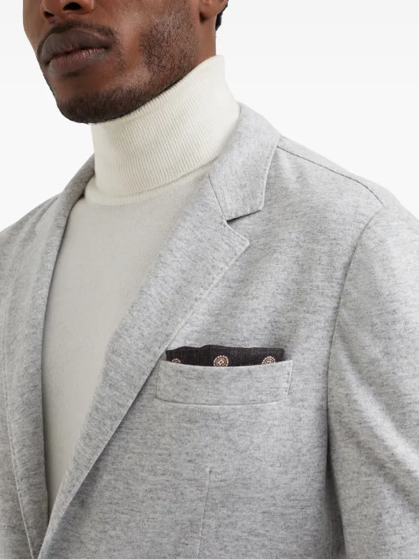 Brunello Cucinelli Cashmere single-breasted Blazer | Grey