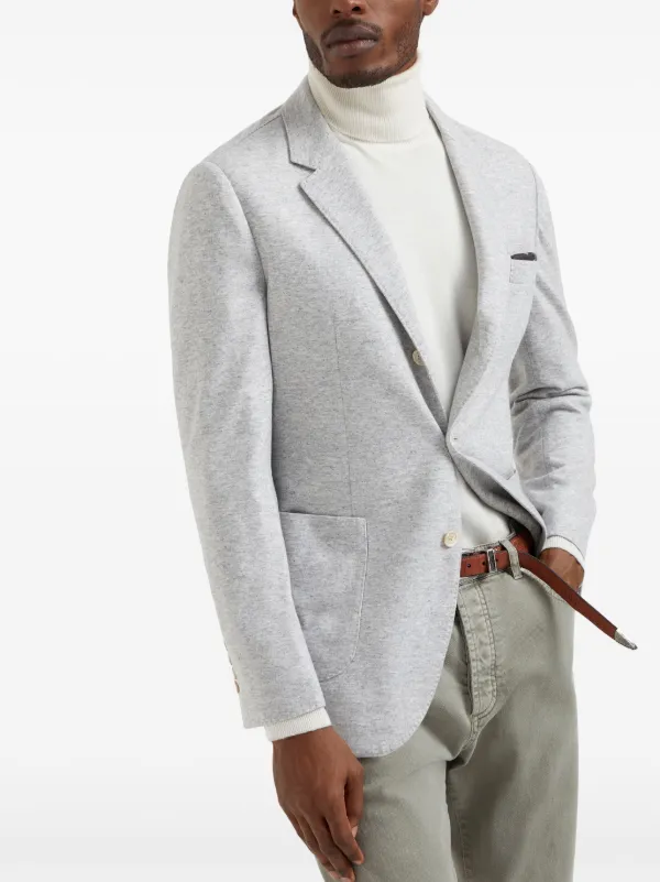 Brunello Cucinelli Cashmere single-breasted Blazer | Grey