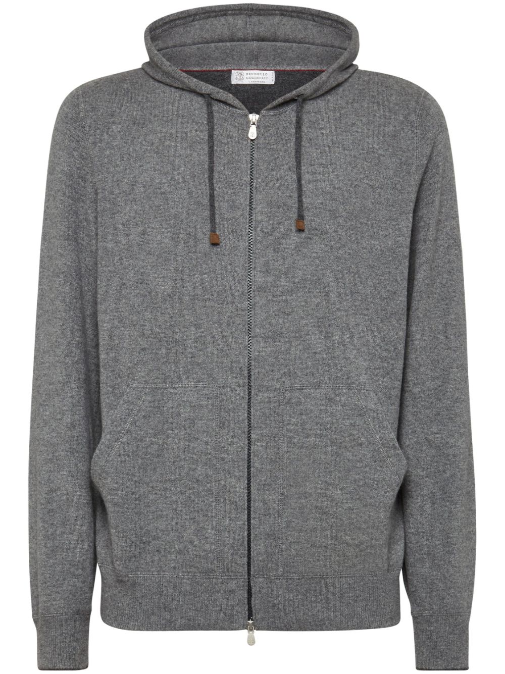 Brunello Cucinelli zip-up cashmere hoodie - Grey