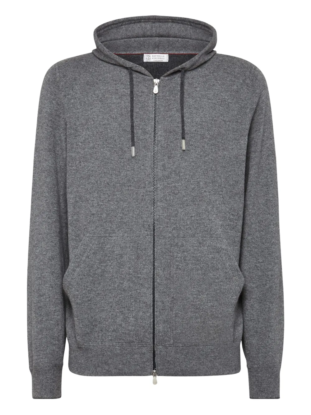Brunello Cucinelli zip-up cashmere hoodie | Grey | Image 1