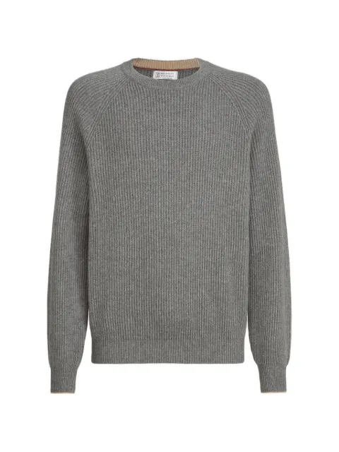 Brunello Cucinelli cashmere English Rib sweater with raglan sleeves