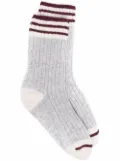Brunello Cucinelli stripe detailing ribbed socks - Grey