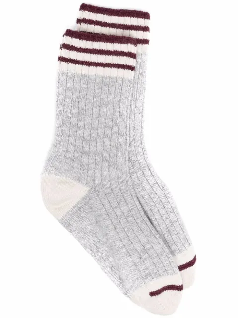 Brunello Cucinelli stripe detailing ribbed socks