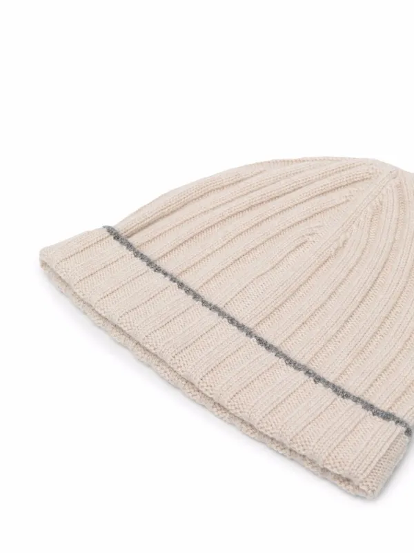 Brunello Cucinelli Ribbed Cashmere Beanie | Neutrals | FARFETCH RO