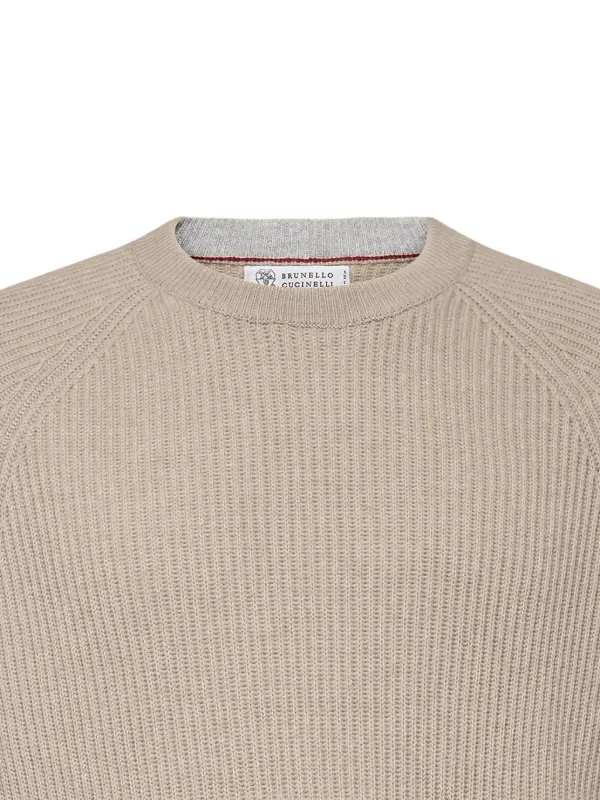 BRUNELLO CUCINELLI ベージュ リブニットセーター Brunello Cucinelli リブニット カシミアセーター 通販 - FARFETCH