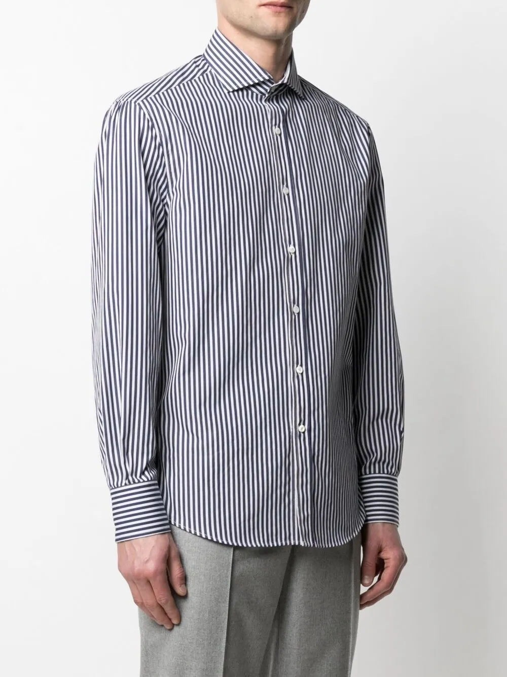 Brunello Cucinelli Gestreept overhemd Blauw