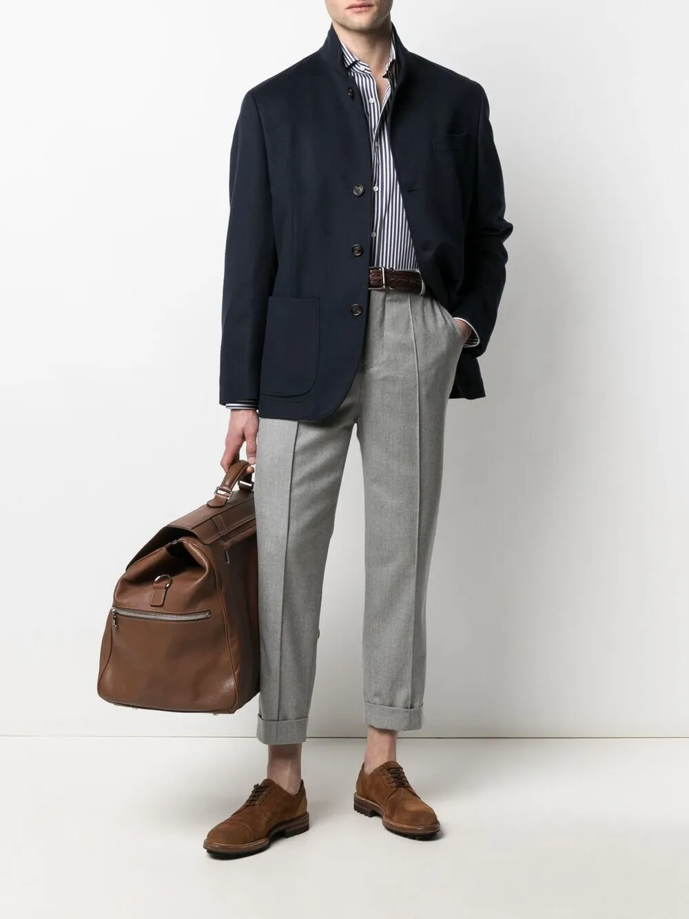Brunello Cucinelli Gestreept overhemd Blauw
