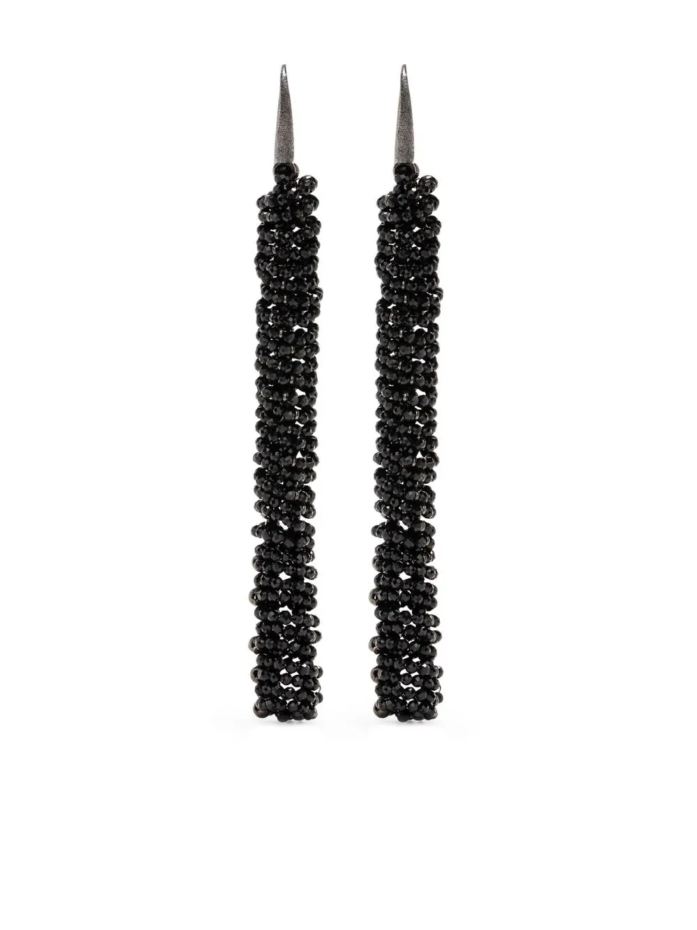 

Brunello Cucinelli aretes con piedra de cristal - Negro