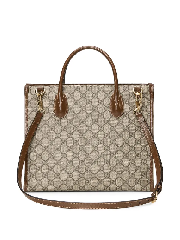 Gucci GG Supreme Large Gusset Tote Bag, Brown