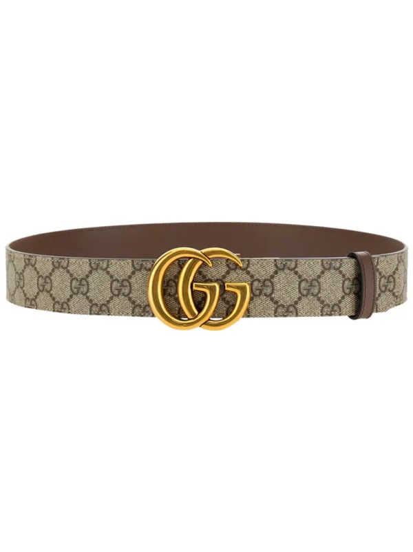 Gucci GG Marmont reversible belt women Leather Canvas 70 Neutrals