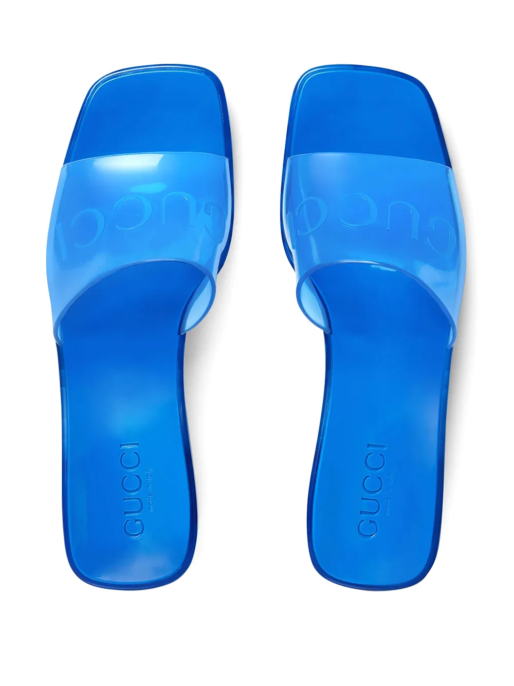 Gucci Embossed Logo Slide Sandals Farfetch