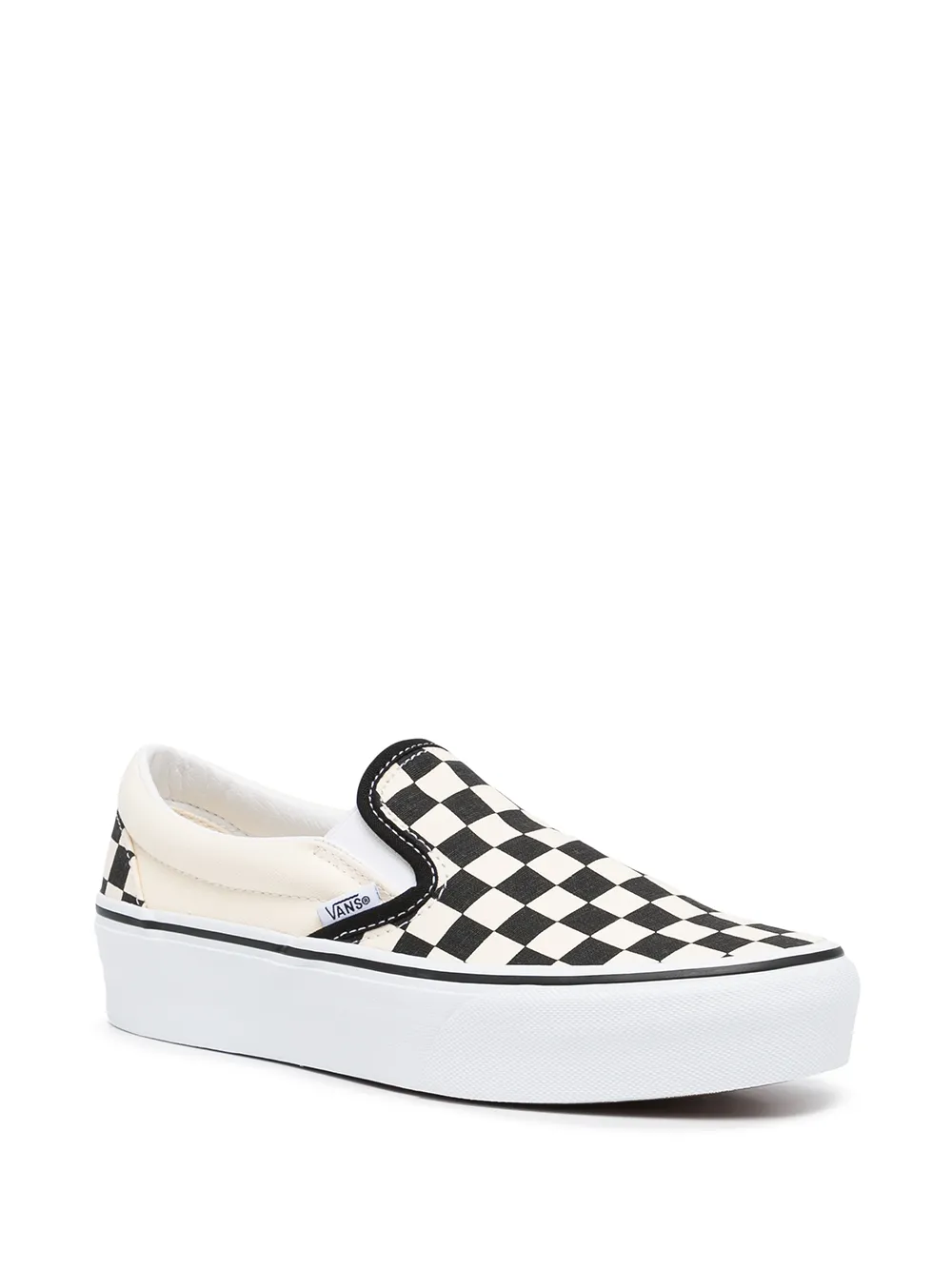 Shop Vans Checkerboard Slip-on Sneakers In White