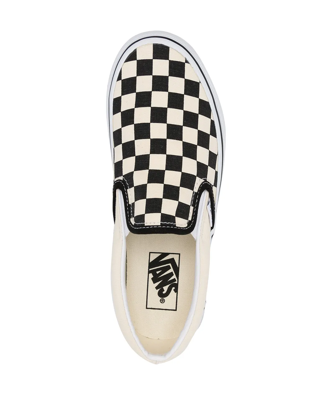 Shop Vans Checkerboard Slip-on Sneakers In White