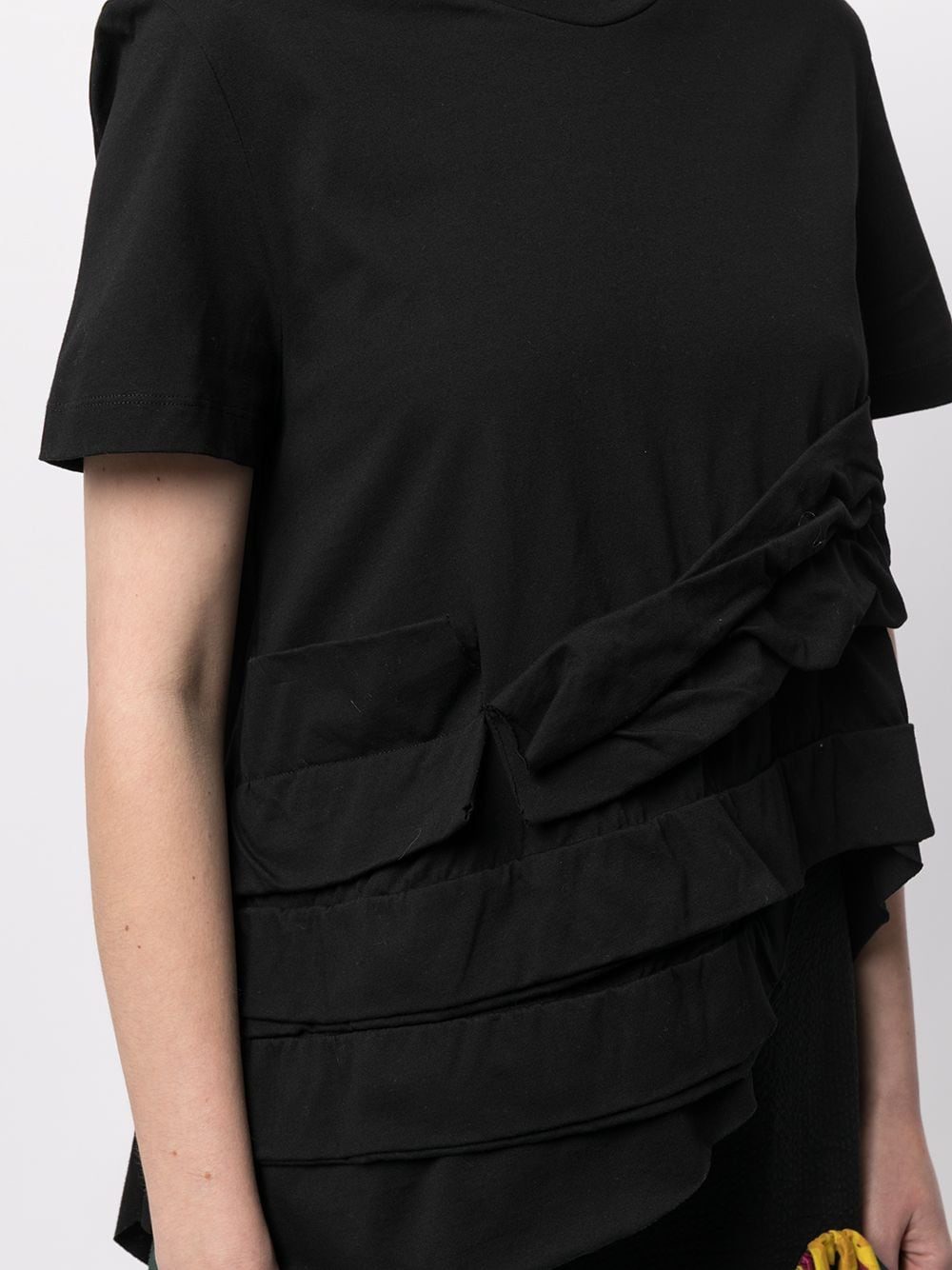 Shop Marques' Almeida Layered Cotton T-shirt In Black