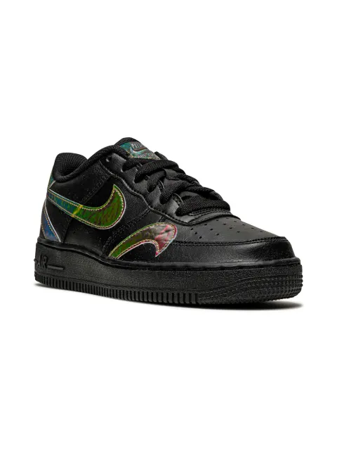 Nike Kids Air Force 1 Low LV8 "Misplaced Swooshes - Black" sneakers
