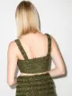 Balmain logo-buttons tweed crop top