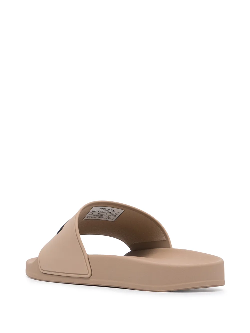 Balenciaga Badslippers met logo reliëf Beige