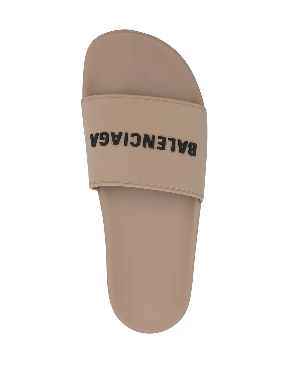 Balenciaga Badslippers met logo reliëf Beige