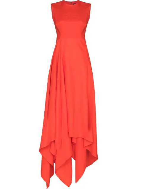 Solace London Vestido longo com barra assimétrica