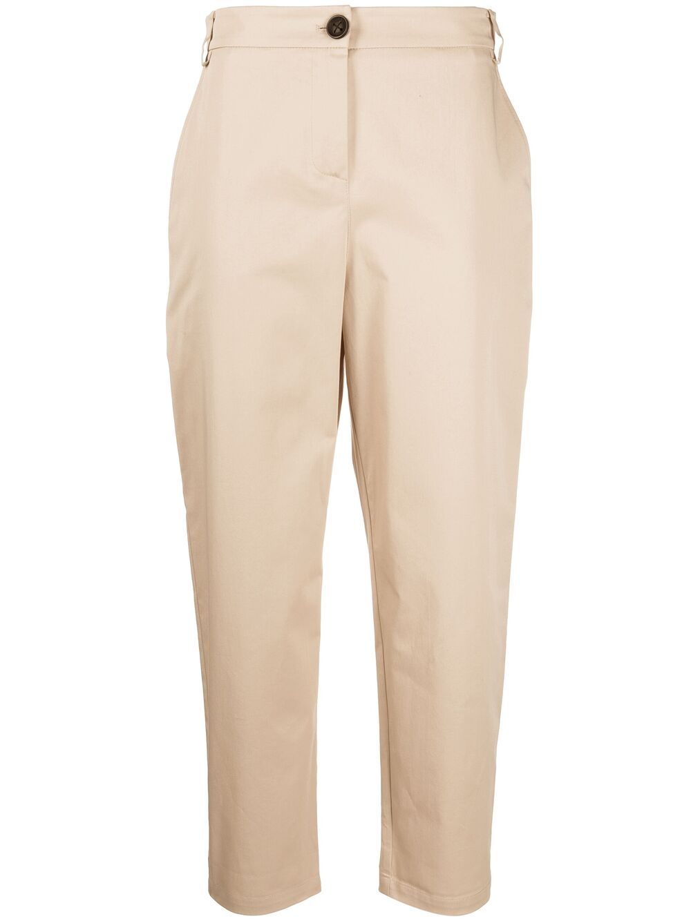 Patrizia Pepe Cropped Straight-leg Trousers In Neutrals