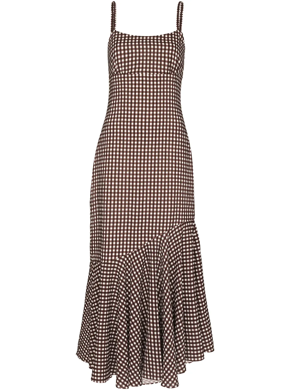 peony платье миди Holiday в клетку гингем