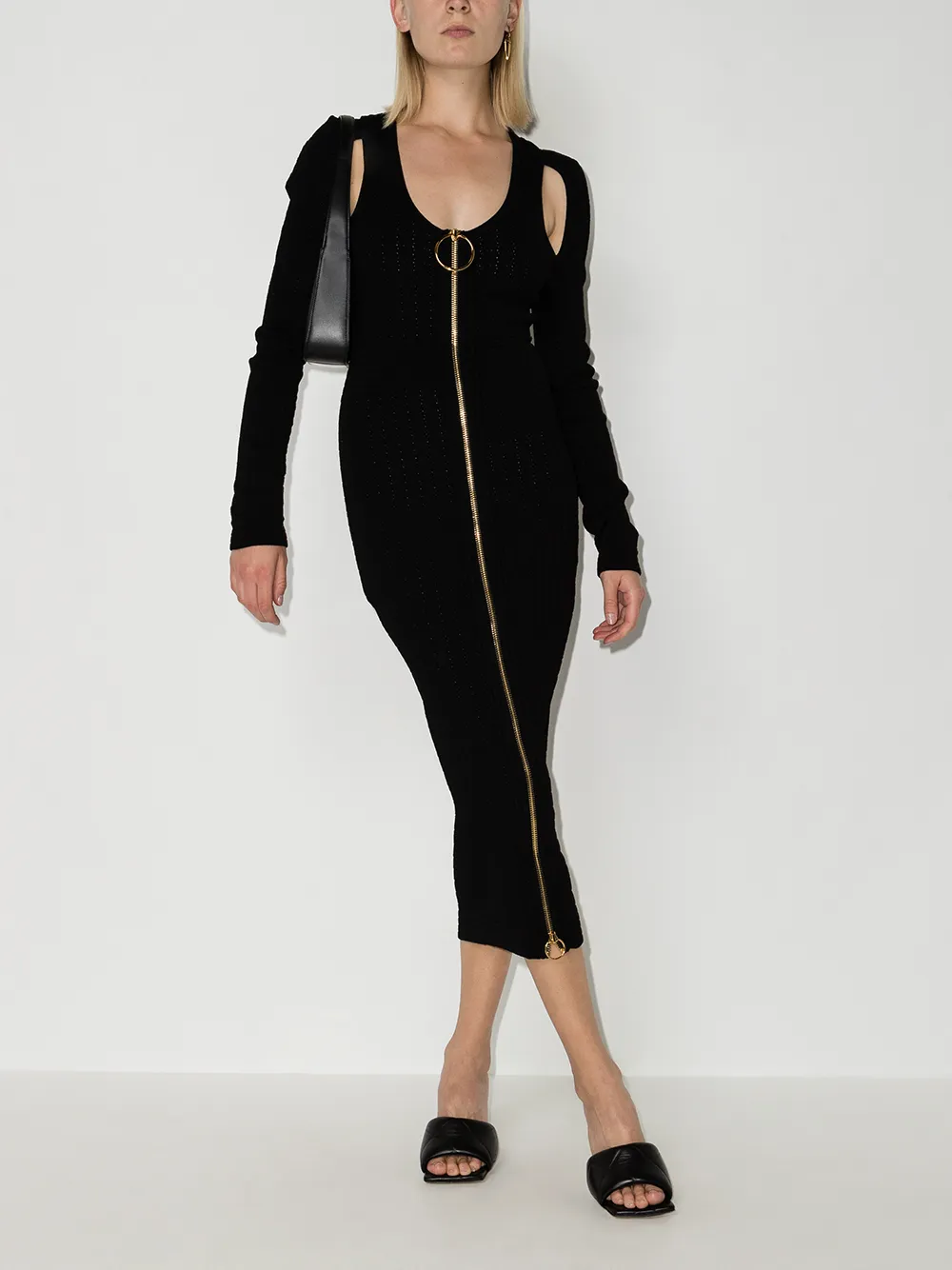 фото Balmain трикотажное платье с вырезами