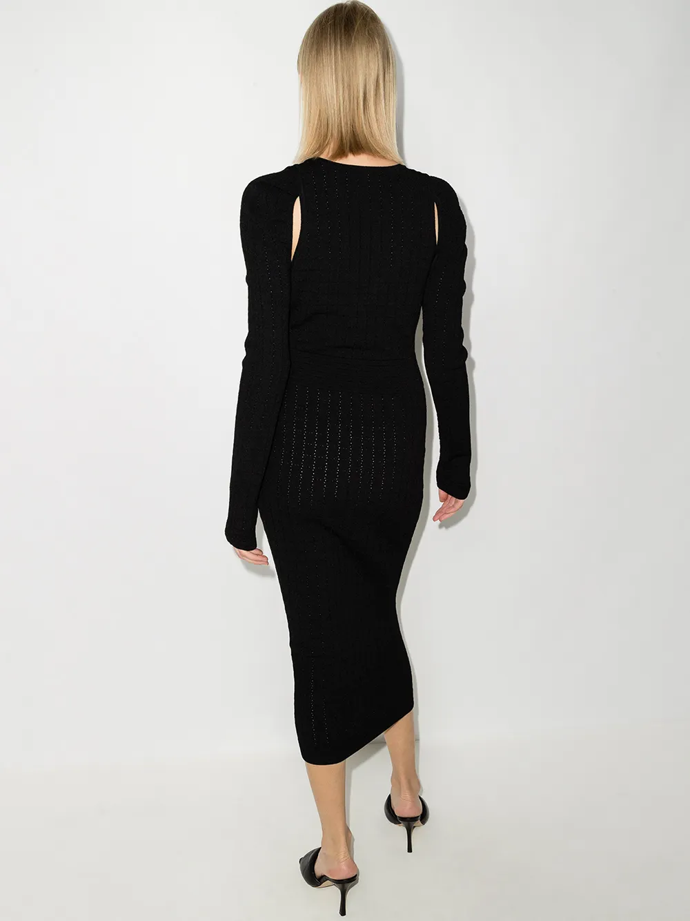 фото Balmain трикотажное платье с вырезами