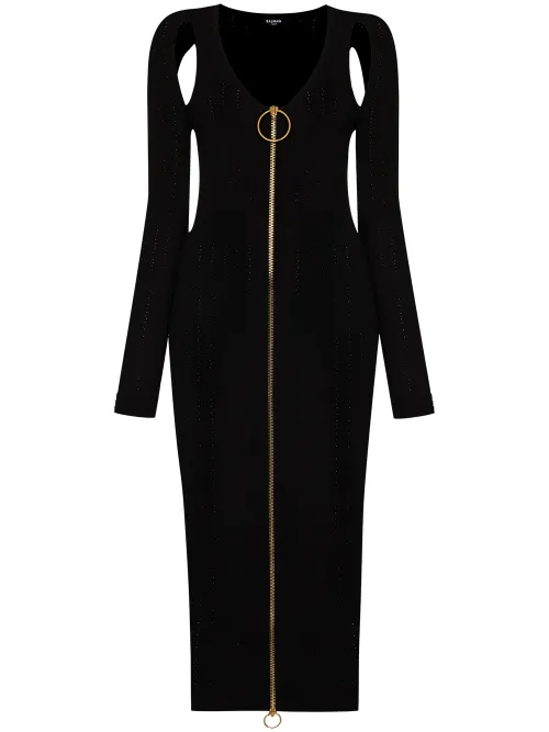 Robe ajustée à découpes - Balmain - Modalova