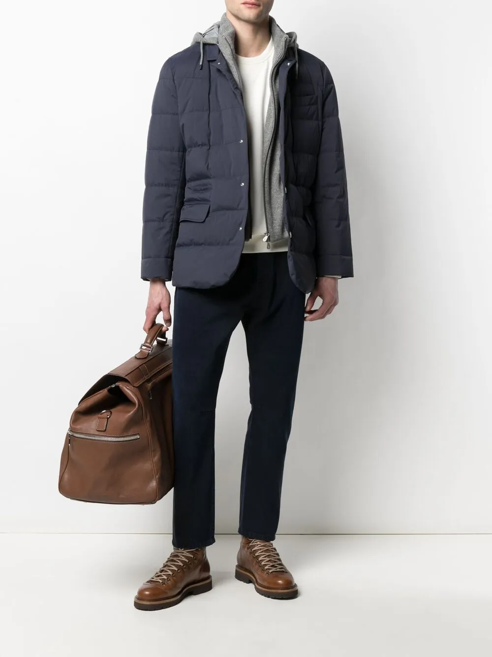 фото Brunello cucinelli многослойный пуховик